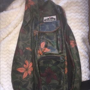 orange and green kavu bag